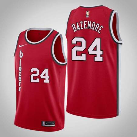 Red Classic Kent Bazemore Trail Blazers #24 Twill Basketball Jersey FREE SHIPPING