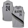 Gray_Earned Norman Powell Trail Blazers #24 Twill Basketball Jersey FREE SHIPPING
