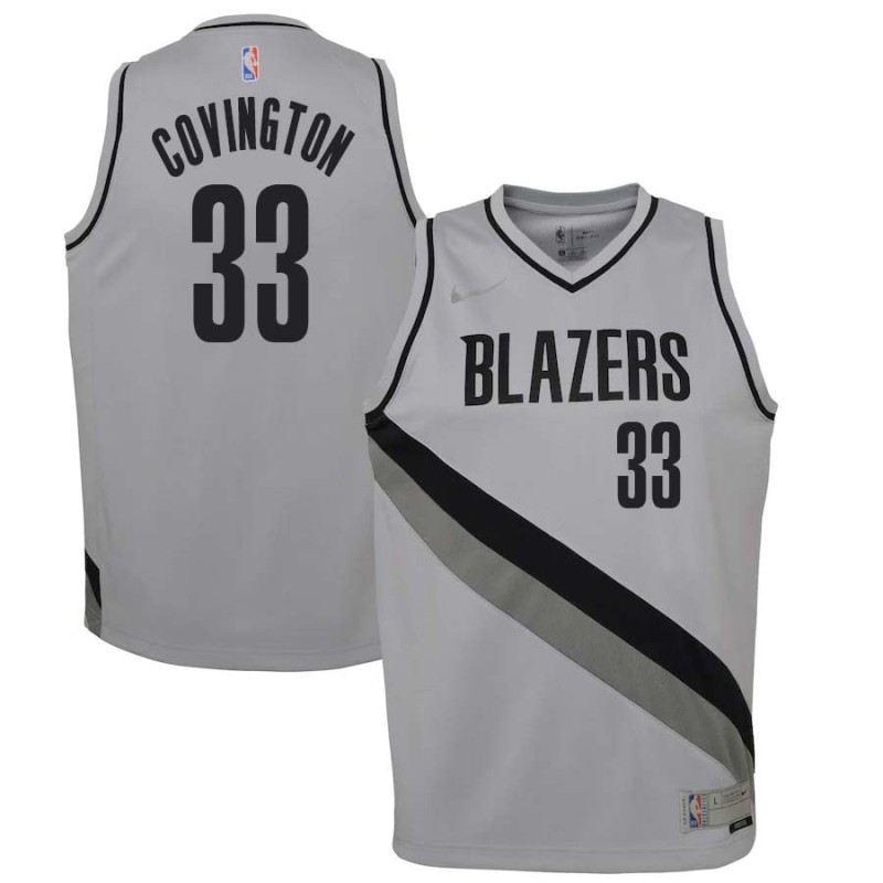 Gray_Earned Robert Covington Trail Blazers #33 Twill Basketball Jersey FREE SHIPPING