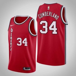 Red Classic Jarron Cumberland Trail Blazers #34 Twill Basketball Jersey FREE SHIPPING