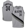 Gray_Earned Jarron Cumberland Trail Blazers #34 Twill Basketball Jersey FREE SHIPPING