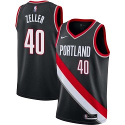 Black Cody Zeller Trail Blazers #40 Twill Basketball Jersey FREE SHIPPING