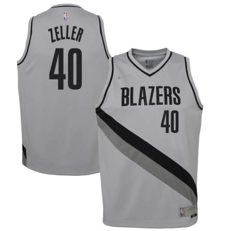 Gray_Earned Cody Zeller Trail Blazers #40 Twill Basketball Jersey FREE SHIPPING