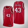 Red Classic Anthony Tolliver Trail Blazers #43 Twill Basketball Jersey FREE SHIPPING