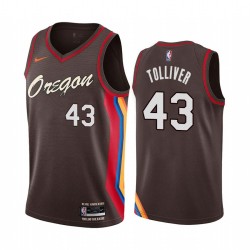 2020-21City Anthony Tolliver Trail Blazers #43 Twill Basketball Jersey FREE SHIPPING