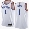 White Classic Alexey Shved Twill Basketball Jersey -Knicks #1 Shved Twill Jerseys, FREE SHIPPING