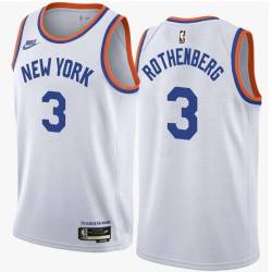 White Classic Irv Rothenberg Twill Basketball Jersey -Knicks #3 Rothenberg Twill Jerseys, FREE SHIPPING
