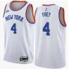 White Classic Frido Frey Twill Basketball Jersey -Knicks #4 Frey Twill Jerseys, FREE SHIPPING