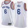 White Classic Tom Gola Twill Basketball Jersey -Knicks #6 Gola Twill Jerseys, FREE SHIPPING