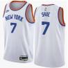 White Classic Gene Shue Twill Basketball Jersey -Knicks #7 Shue Twill Jerseys, FREE SHIPPING