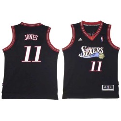 Black Throwback Caldwell Jones Twill Basketball Jersey -76ers #11 Jones Twill Jerseys, FREE SHIPPING