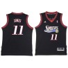 Black Throwback Caldwell Jones Twill Basketball Jersey -76ers #11 Jones Twill Jerseys, FREE SHIPPING