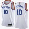 White Classic Bob Fitzgerald Twill Basketball Jersey -Knicks #10 Fitzgerald Twill Jerseys, FREE SHIPPING