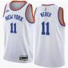 White Classic Jake Weber Twill Basketball Jersey -Knicks #11 Weber Twill Jerseys, FREE SHIPPING