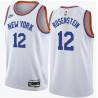 White Classic Hank Rosenstein Twill Basketball Jersey -Knicks #12 Rosenstein Twill Jerseys, FREE SHIPPING
