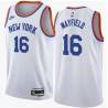 White Classic Ken Mayfield Twill Basketball Jersey -Knicks #16 Mayfield Twill Jerseys, FREE SHIPPING