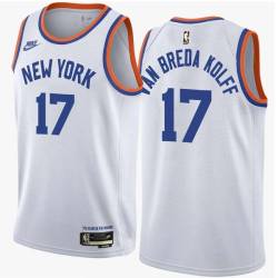 White Classic Butch Van Breda Kolff Twill Basketball Jersey -Knicks #17 Van Breda Kolff Twill Jerseys, FREE SHIPPING