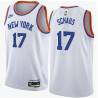 White Classic Fred Schaus Twill Basketball Jersey -Knicks #17 Schaus Twill Jerseys, FREE SHIPPING