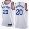 White Classic Kennard Winchester Twill Basketball Jersey -Knicks #20 Winchester Twill Jerseys, FREE SHIPPING