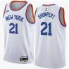 White Classic Iman Shumpert Twill Basketball Jersey -Knicks #21 Shumpert Twill Jerseys, FREE SHIPPING