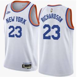 White Classic Quentin Richardson Twill Basketball Jersey -Knicks #23 Richardson Twill Jerseys, FREE SHIPPING