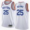 White Classic Milt Williams Twill Basketball Jersey -Knicks #25 Williams Twill Jerseys, FREE SHIPPING