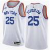 White Classic Erick Strickland Twill Basketball Jersey -Knicks #25 Strickland Twill Jerseys, FREE SHIPPING