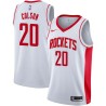 White Sean Colson Twill Basketball Jersey -Rockets #20 Colson Twill Jerseys, FREE SHIPPING