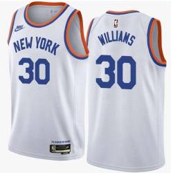 White Classic Frank Williams Twill Basketball Jersey -Knicks #30 Williams Twill Jerseys, FREE SHIPPING