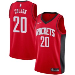 Red Sean Colson Twill Basketball Jersey -Rockets #20 Colson Twill Jerseys, FREE SHIPPING