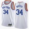 White Classic Antonio McDyess Twill Basketball Jersey -Knicks #34 McDyess Twill Jerseys, FREE SHIPPING