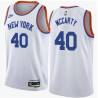 White Classic Walter McCarty Twill Basketball Jersey -Knicks #40 McCarty Twill Jerseys, FREE SHIPPING