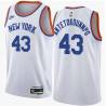 White Classic Thanasis Antetokounmpo Twill Basketball Jersey -Knicks #43 Antetokounmpo Twill Jerseys, FREE SHIPPING