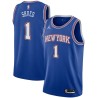 Blue2 Alexey Shved Twill Basketball Jersey -Knicks #1 Shved Twill Jerseys, FREE SHIPPING