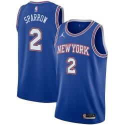 Blue2 Rory Sparrow Twill Basketball Jersey -Knicks #2 Sparrow Twill Jerseys, FREE SHIPPING