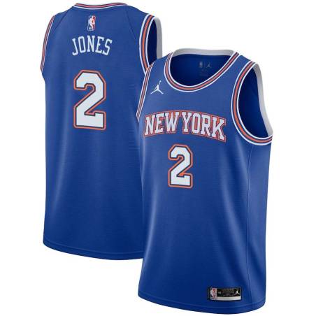 Blue2 Fred Jones Twill Basketball Jersey -Knicks #2 Jones Twill Jerseys, FREE SHIPPING