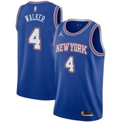 Blue2 Darrell Walker Twill Basketball Jersey -Knicks #4 Walker Twill Jerseys, FREE SHIPPING