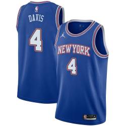 Blue2 Ben Davis Twill Basketball Jersey -Knicks #4 Davis Twill Jerseys, FREE SHIPPING