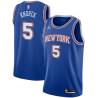 Blue2 Lee Knorek Twill Basketball Jersey -Knicks #5 Knorek Twill Jerseys, FREE SHIPPING