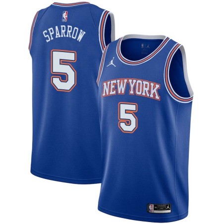 Blue2 Guy Sparrow Twill Basketball Jersey -Knicks #5 Sparrow Twill Jerseys, FREE SHIPPING