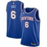 Blue2 Gene Shue Twill Basketball Jersey -Knicks #6 Shue Twill Jerseys, FREE SHIPPING