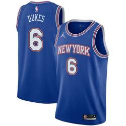 Blue2 Walter Dukes Twill Basketball Jersey -Knicks #6 Dukes Twill Jerseys, FREE SHIPPING