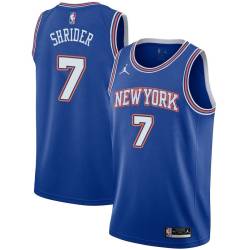 Blue2 Dick Shrider Twill Basketball Jersey -Knicks #7 Shrider Twill Jerseys, FREE SHIPPING