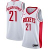 White Pops Mensah-Bonsu Twill Basketball Jersey -Rockets #21 Mensah-Bonsu Twill Jerseys, FREE SHIPPING