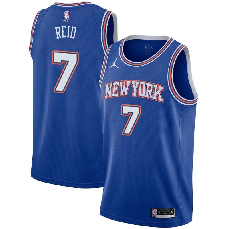 Blue2 J.R. Reid Twill Basketball Jersey -Knicks #7 Reid Twill Jerseys, FREE SHIPPING