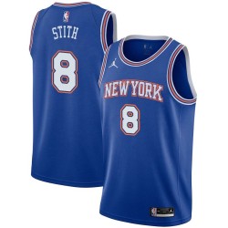 Blue2 Tom Stith Twill Basketball Jersey -Knicks #8 Stith Twill Jerseys, FREE SHIPPING