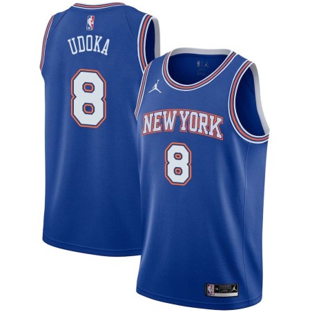 Blue2 Ime Udoka Twill Basketball Jersey -Knicks #8 Udoka Twill Jerseys, FREE SHIPPING