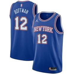 Blue2 Paul Hoffman Twill Basketball Jersey -Knicks #12 Hoffman Twill Jerseys, FREE SHIPPING