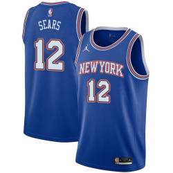 Blue2 Kenny Sears Twill Basketball Jersey -Knicks #12 Sears Twill Jerseys, FREE SHIPPING