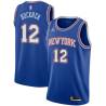 Blue2 Cleveland Buckner Twill Basketball Jersey -Knicks #12 Buckner Twill Jerseys, FREE SHIPPING